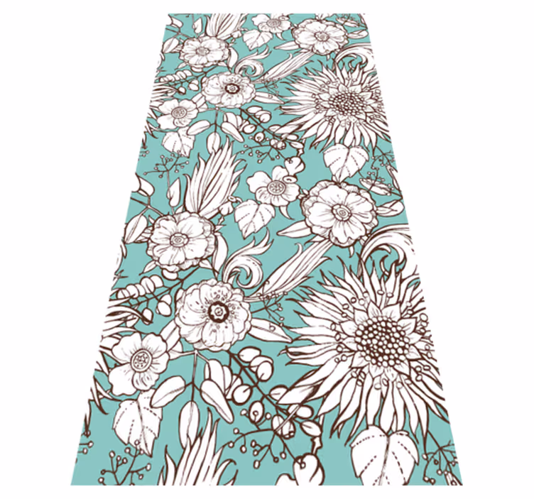Tapis vinyle nature motif floral - TenStickers