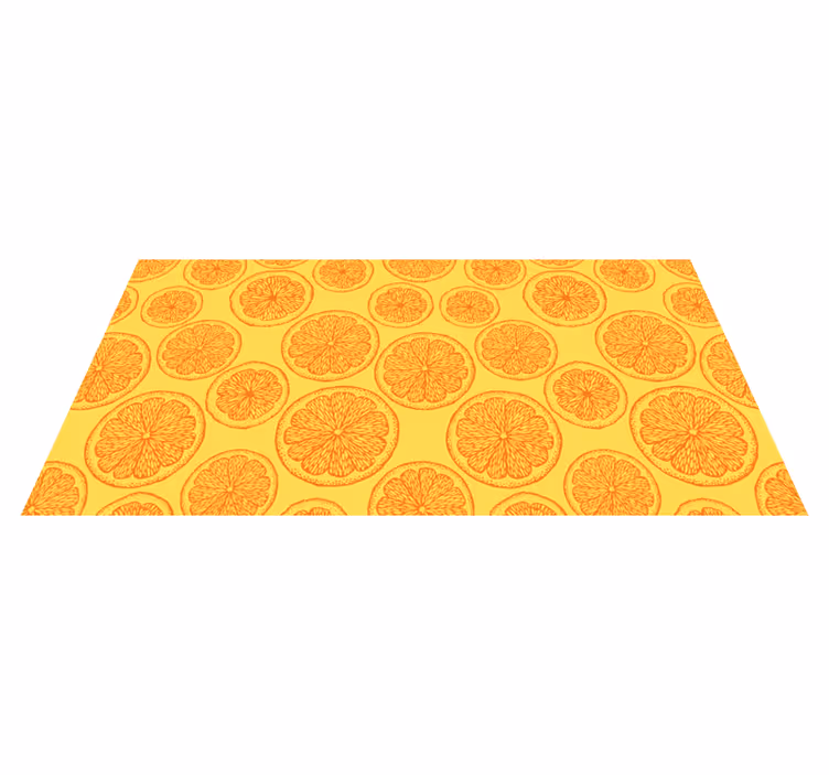 Tapis vinyle nature motif tranche de citron - TenStickers