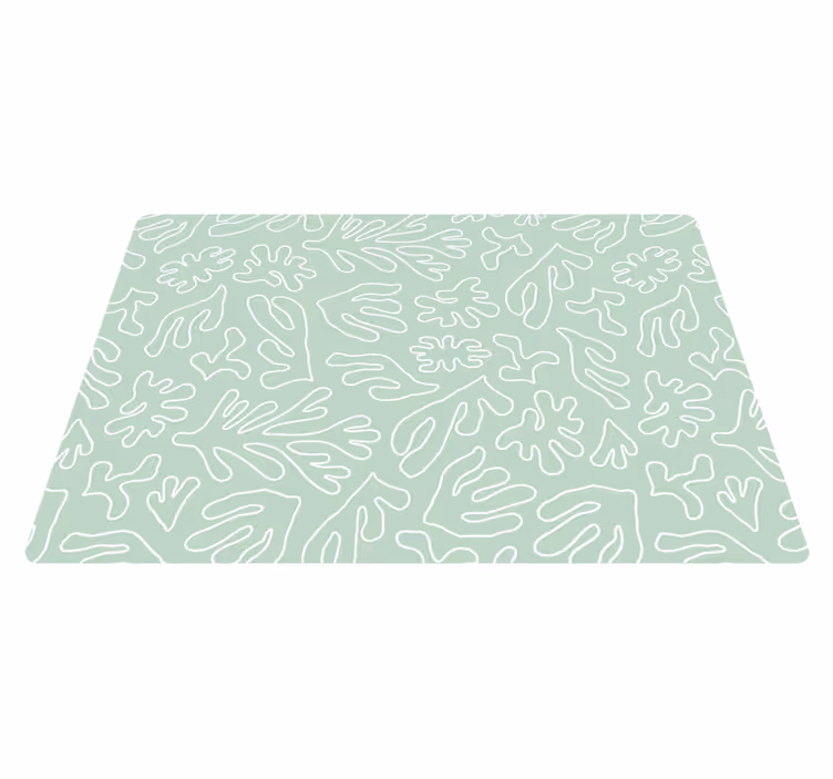 Tapis vinyle fleurs et plantes algue verte pensée - TenStickers