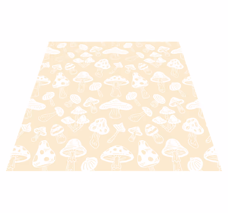 Tapis vinyle fleurs et plantes designs champignons beiges - TenStickers