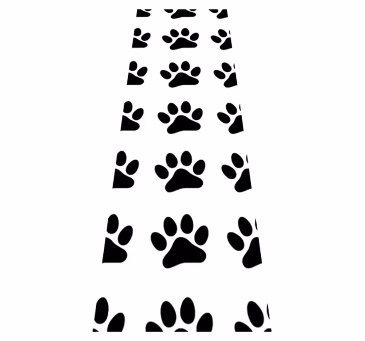 Tapis vinyle chambre empreintes de pattes blanches - TenStickers
