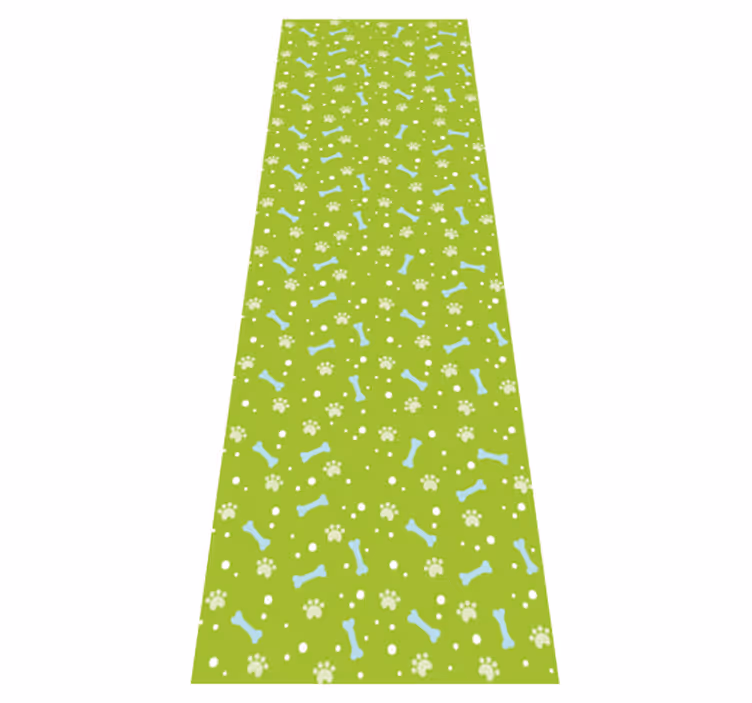 Tapis vinyle chambre pattes de chien bleu et vert - TenStickers