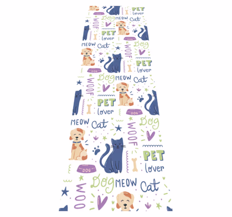 Tapis vinyle chambre dessin coloré avec des chiens - TenStickers