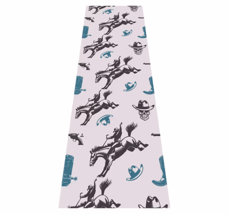 Tapis vinyle chambre motifs chevaux cowboy - TenStickers