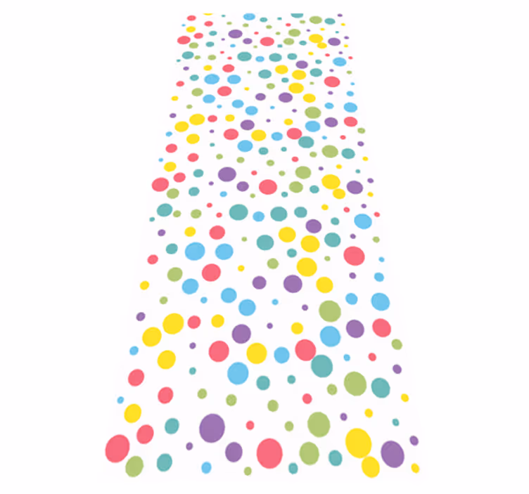 Tapis vinyle chambre motif à pois colorés - TenStickers
