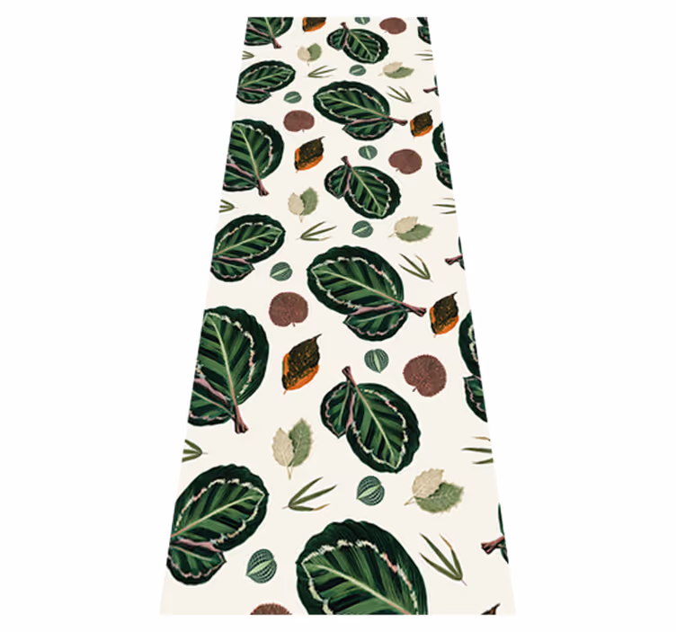Tapis vinyle chambre feuilles de maranta vert rouge - TenStickers