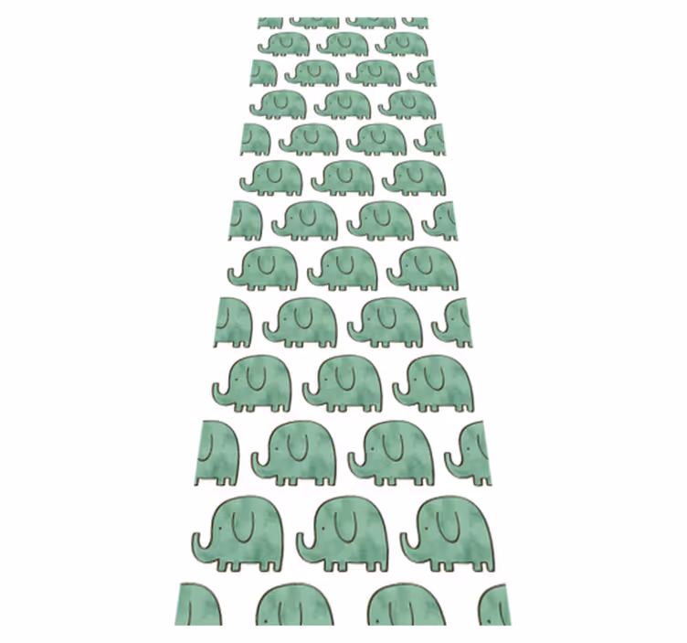 Tapis vinyle chambre motif avec des éléphants mignons - TenStickers
