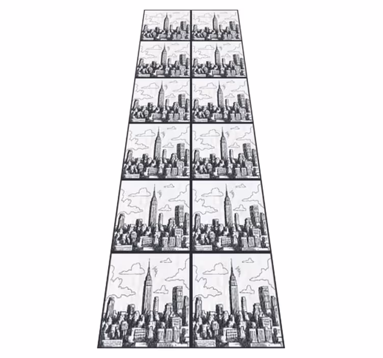 Tapis vinyle chambre collage croquis nyc - TenStickers