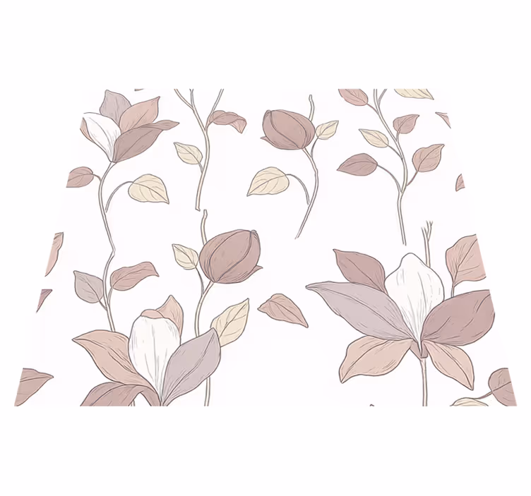 Tapis vinyle chambre floral rose - TenStickers