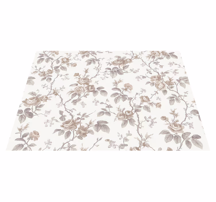 Tapis vinyle chambre fleurie vintage française - TenStickers