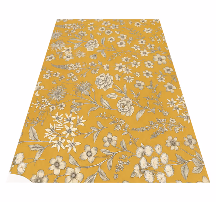 Tapis vinyle chambre motif floral vintage - TenStickers