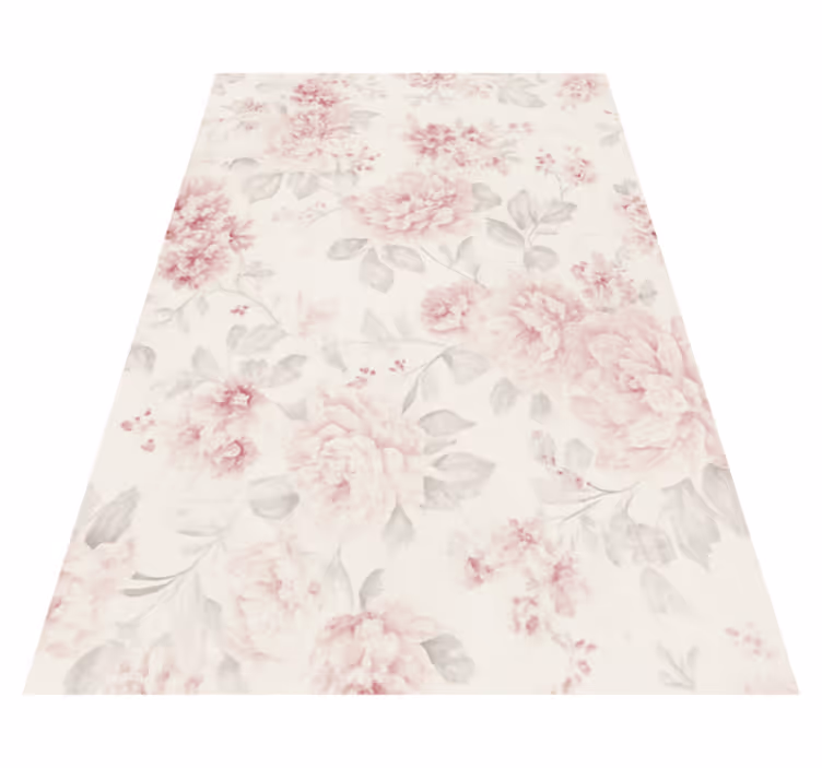 Tapis vinyle chambre design floral rose vintage - TenStickers