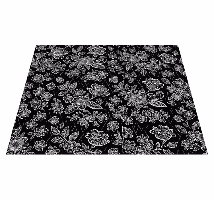 Tapis vinyle chambre design floral sombre - TenStickers