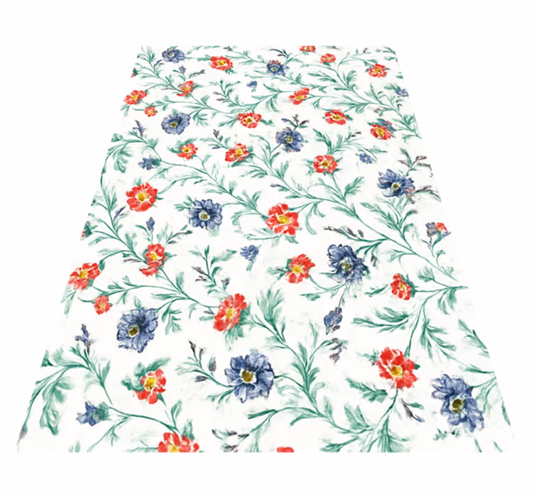 Tapis vinyle chambre design fleurs rétro - TenStickers