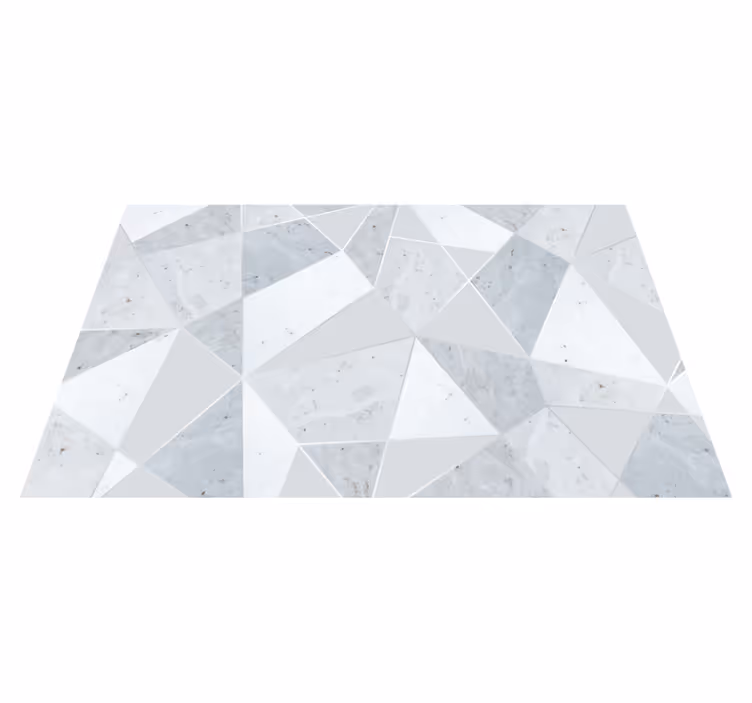 Tapis vinyle géométrique marbre triangulaire gris simple - TenStickers