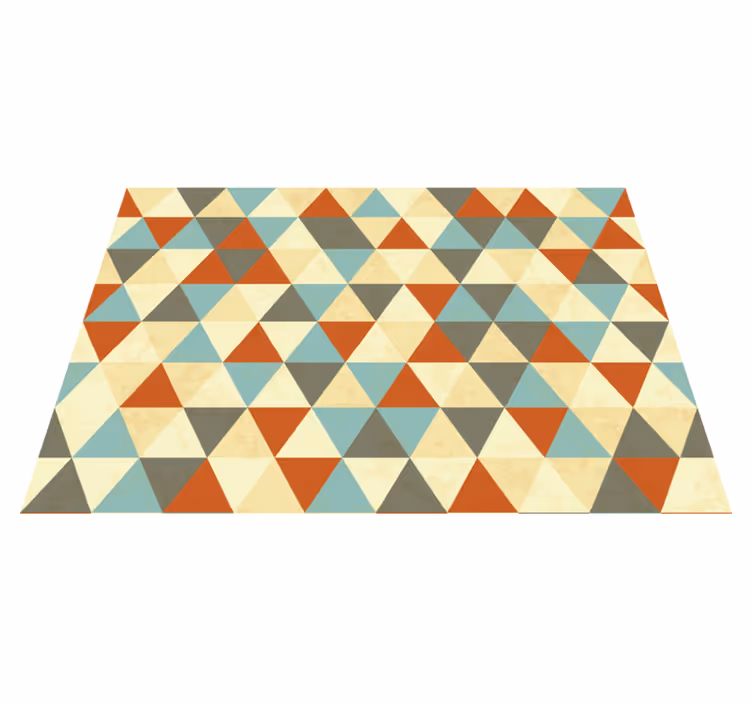 Tapis vinyle géométrique motif triangles colorés - TenStickers