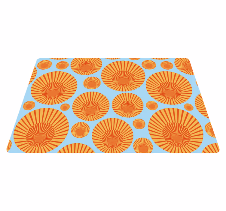 Tapis vinyle géométrique soleil des années 70 - TenStickers