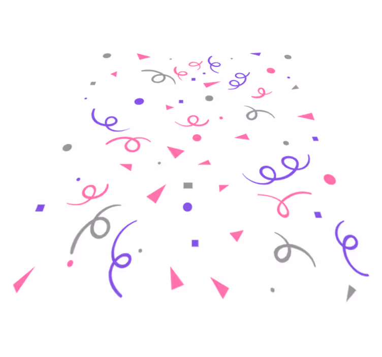 Tapis vinyle géométrique confettis gris, rose et violet - TenStickers