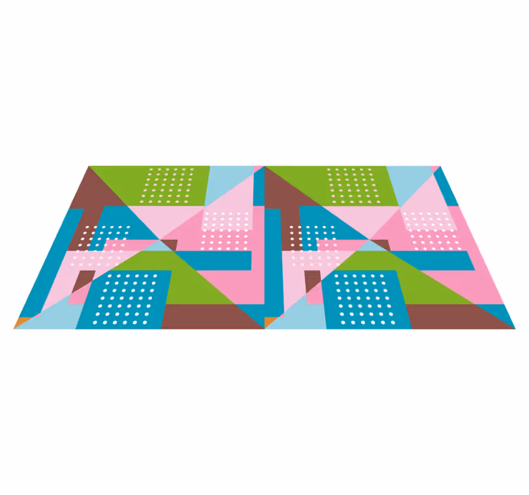 Tapis vinyle géométrique motif géométrique pastel - TenStickers