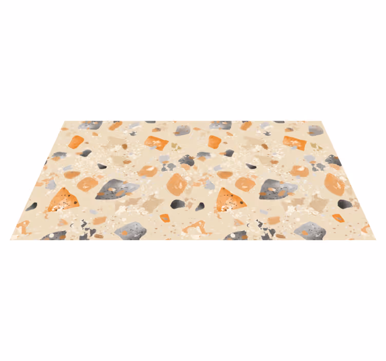 Tapis vinyle géométrique motif terrazzo monochrome - TenStickers