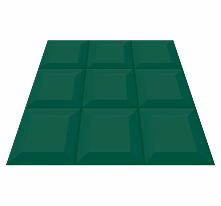 Tapis vinyle géométrique carreaux 3d verts - TenStickers
