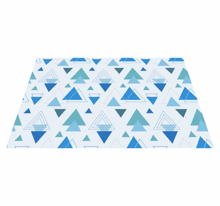 Tapis vinyle géométrique motif mural triangles bleus - TenStickers