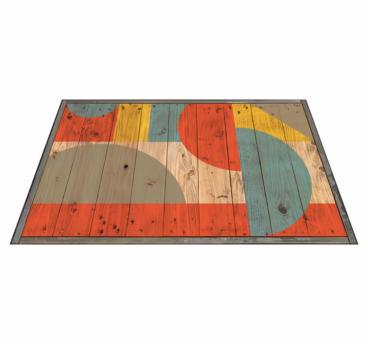 Tapis vinyle géométrique en bois - TenStickers