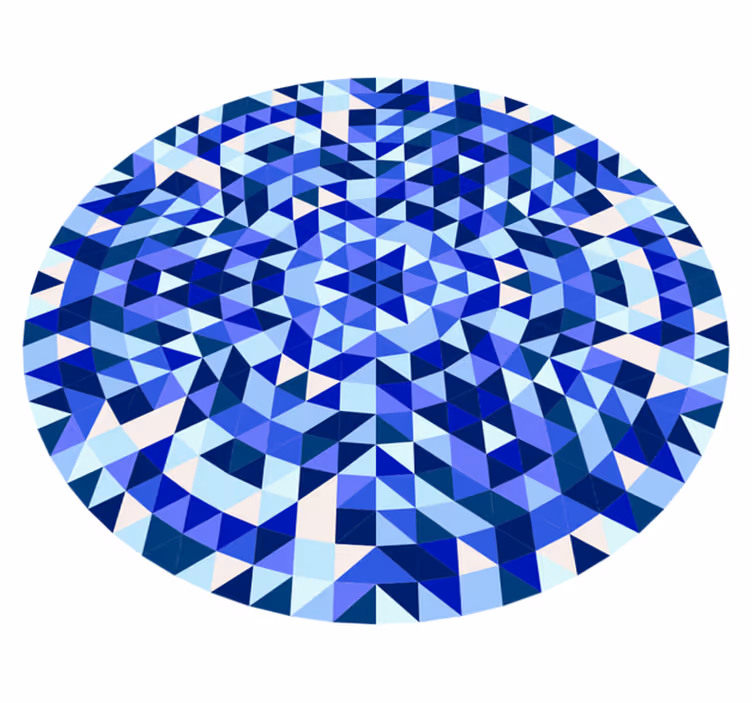 Tapis vinyle géométrique motif circulaire bleu - TenStickers