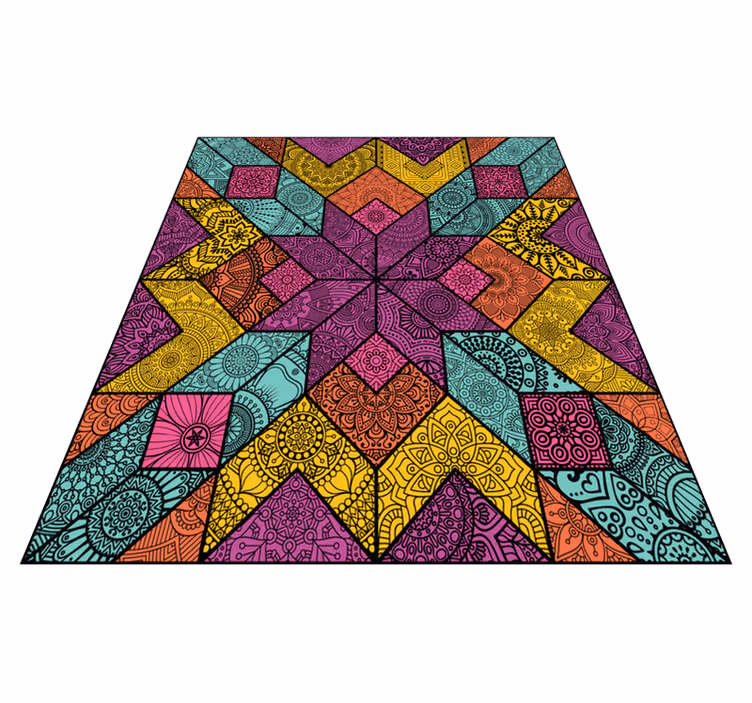 Tapis vinyle géométrique éléments géométriques colorés - TenStickers