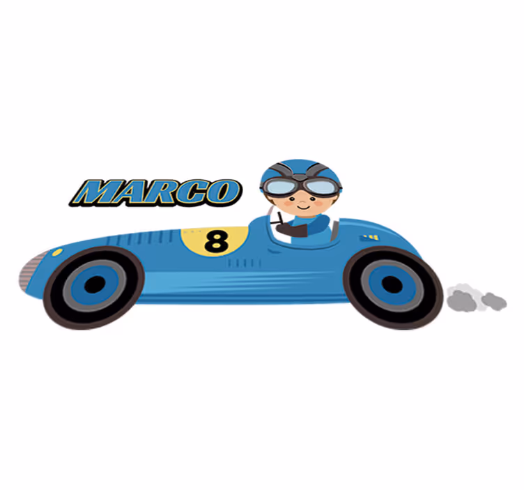Tapis vinyle pour enfants voiture de f1 avec nom - TenStickers