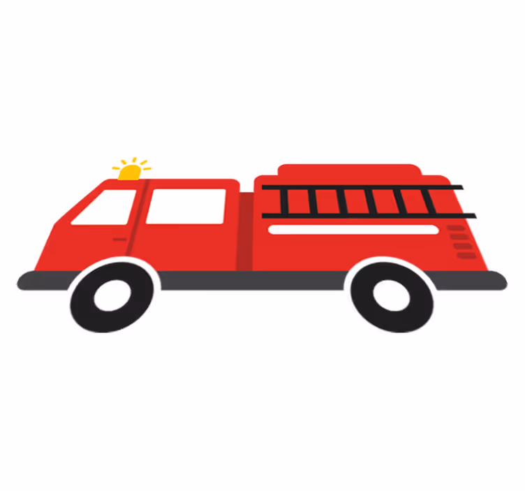 Tapis vinyle pour enfants camion de pompiers - TenStickers