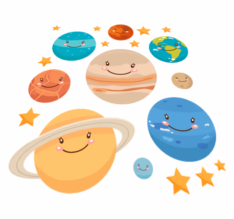 Tapis vinyle pour enfants stickers planètes système solaire - TenStickers
