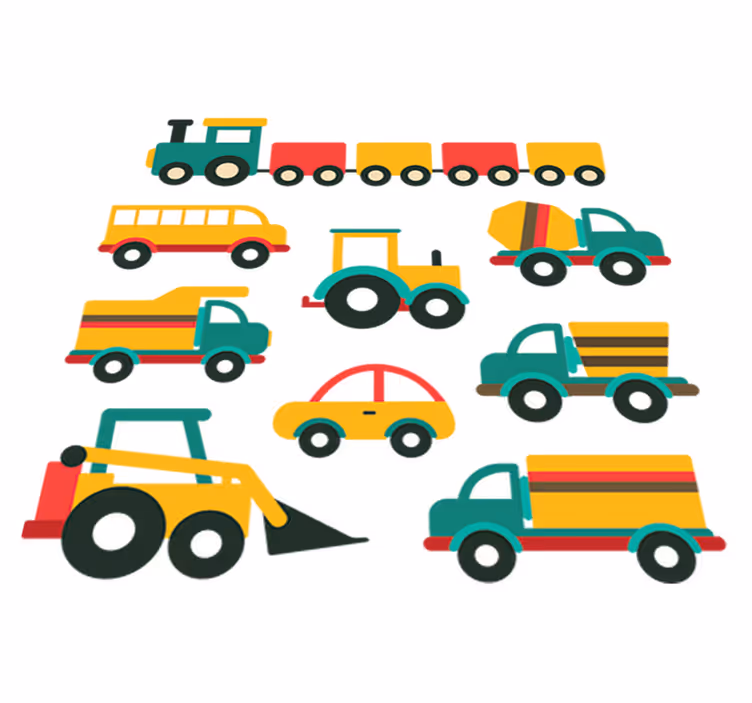 Tapis vinyle pour enfants véhicules colorés - TenStickers