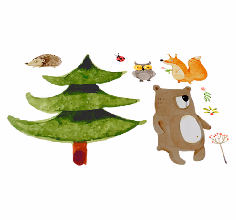 Tapis vinyle pour enfants animaux sauvages de la forêt - TenStickers