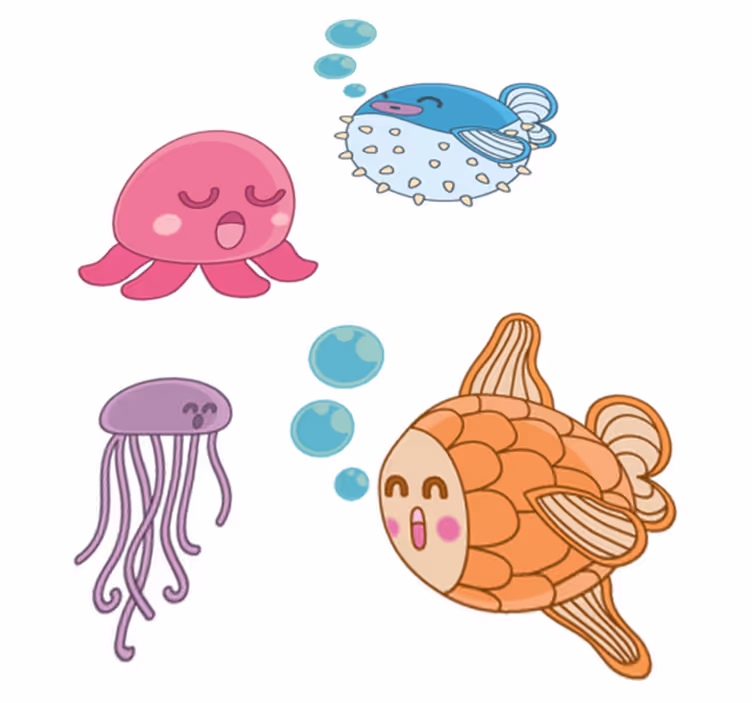 Tapis vinyle pour enfants illustration poissons - TenStickers
