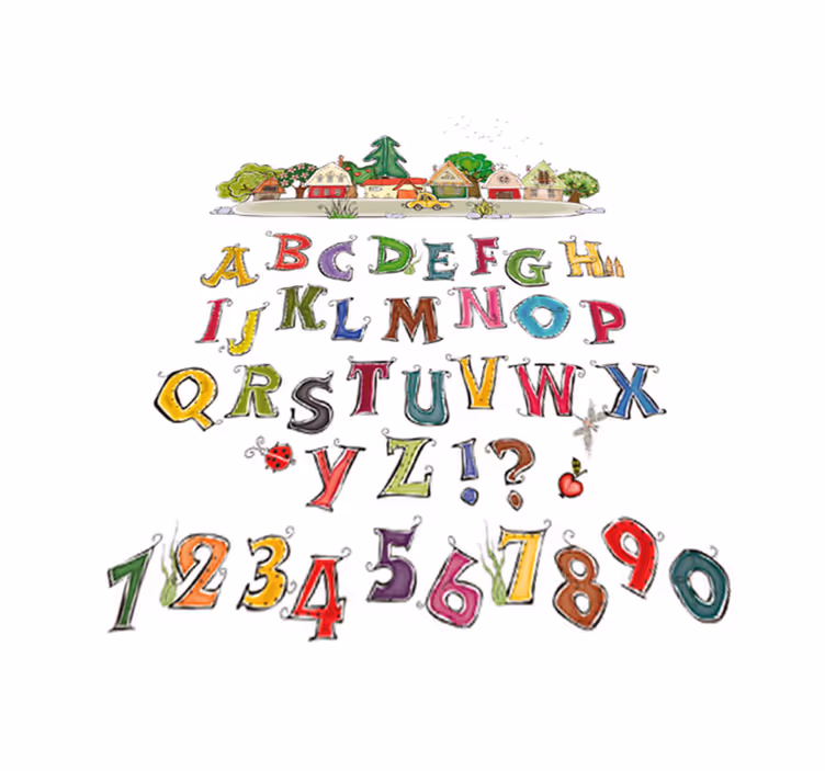 Tapis vinyle pour enfants alphabet et chiffres colorés - TenStickers