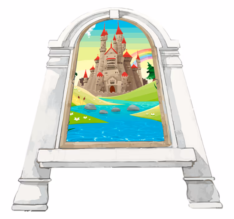 Tapis vinyle pour enfants paysage de conte - TenStickers