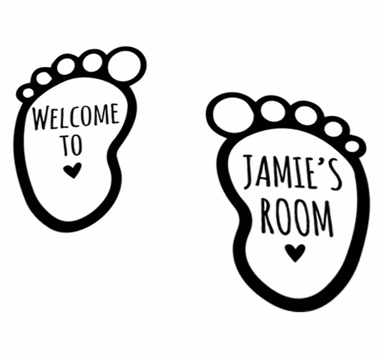 Tapis vinyle pour enfants pieds de bébé avec nom - TenStickers