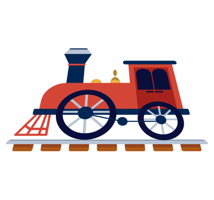 Tapis vinyle pour enfants train rouge ancien - TenStickers