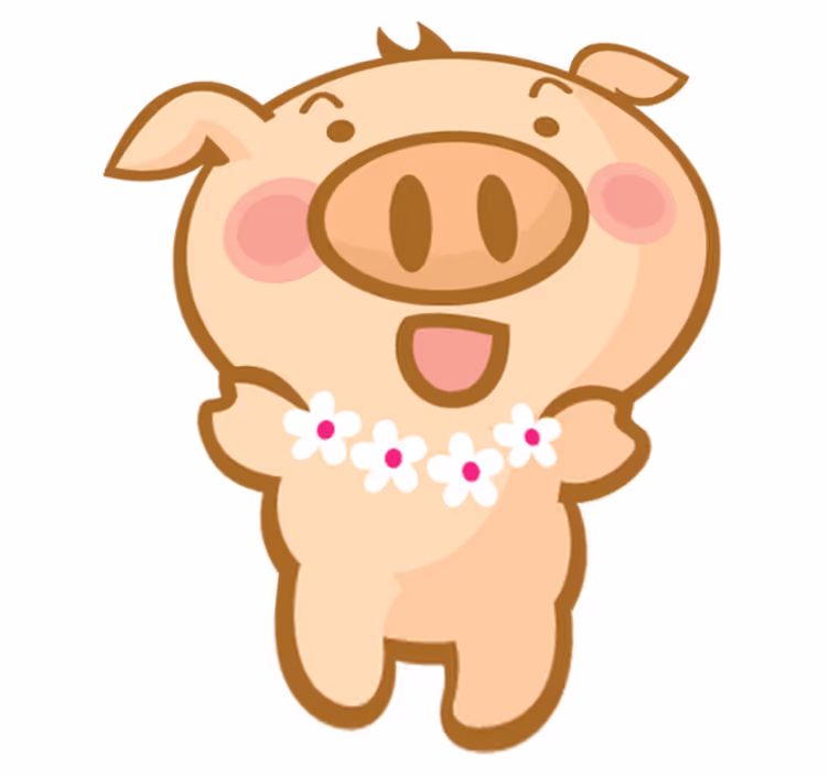 Tapis vinyle pour enfants cochon hawaïen - TenStickers