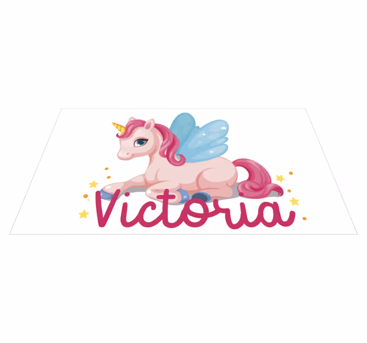 Tapis vinyle pour enfants licorne rose amusante - TenStickers