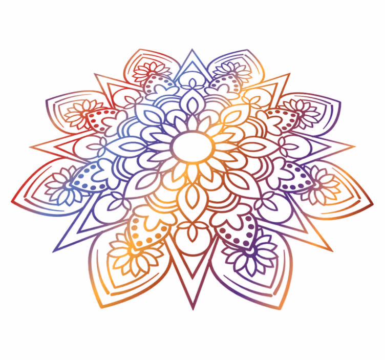 Tapis vinyle chambre mandala ardent et vibrant - TenStickers