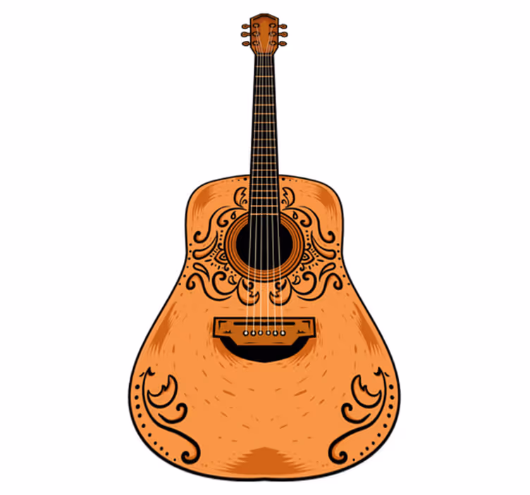 Tapis vinyle chambre guitare orange - TenStickers