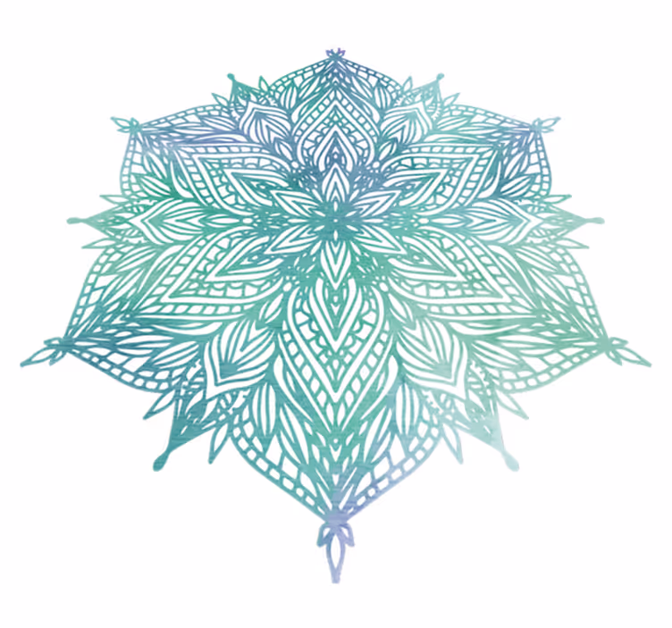 Tapis vinyle chambre mandala turquoise - TenStickers