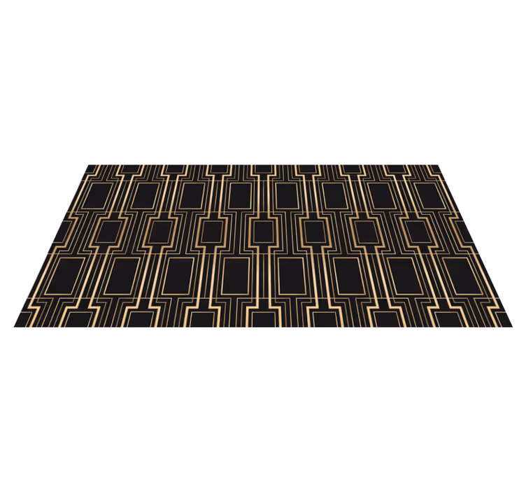 Tapis vinyle chambre motif déco doré et noir - TenStickers