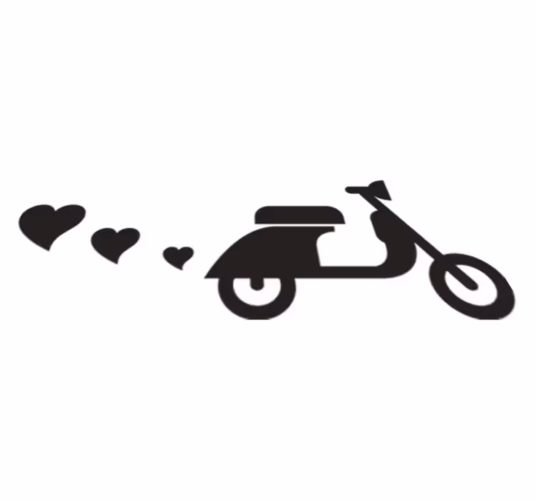 Tapis vinyle chambre moto et cœurs - TenStickers