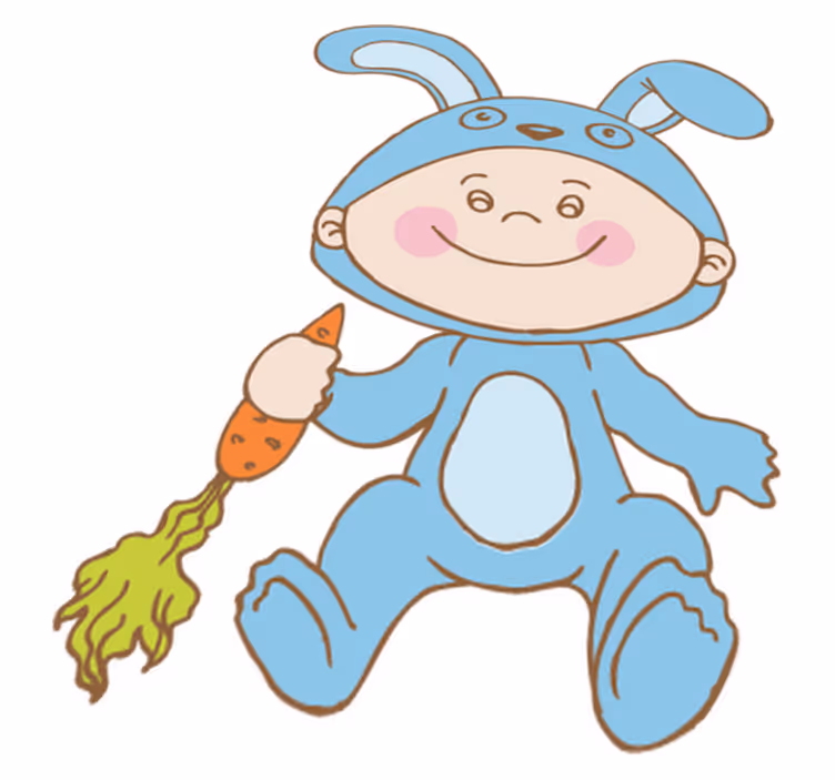 Tapis vinyle pour enfants costume de lapin - TenStickers