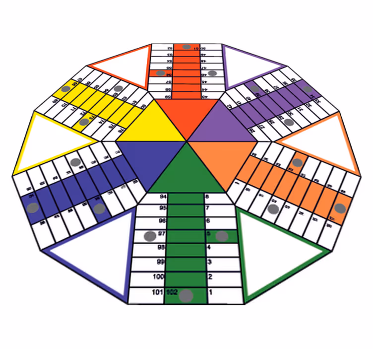 Tapis vinyle jeux parchis géométrique autocollant - TenStickers