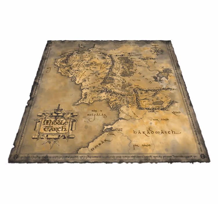Tapis vinyle carte du monde décoratif terre du milieu - TenStickers
