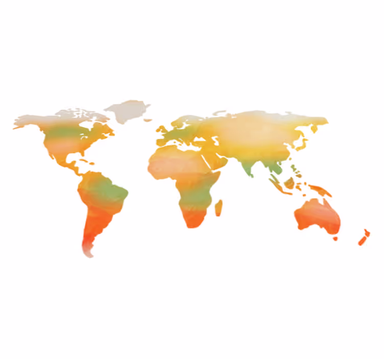 Tapis vinyle carte du monde teintes chaudes - TenStickers